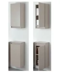 PENSILE SOSPESO TORTORA CON 1 ANTA E 2 RIPIANI, 30X69X25CM